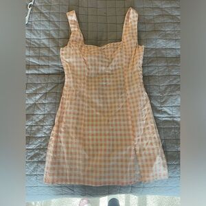 Orange and White Gingham Dress- brand new